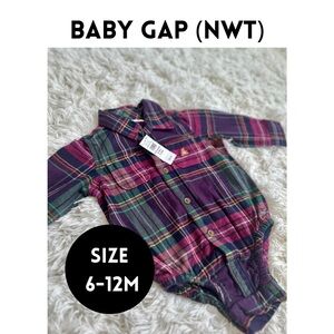 NWT BABY BOY GAP Plaid Bodysuit | Size 6-12months
